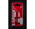 Combination Padlock, Weatherproof, 13mm, Aluminium, Red